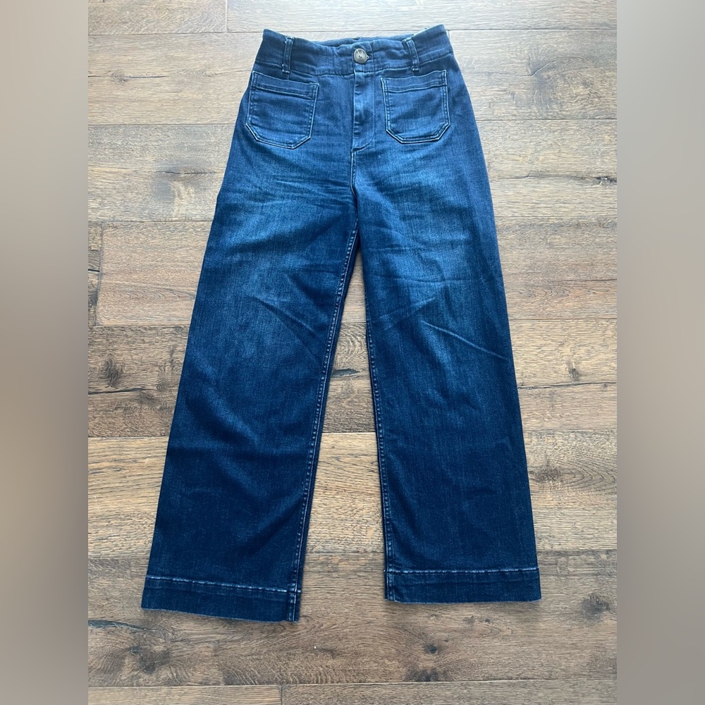 Pilcro Dark Blue Wide-Leg Jeans - Picture 2 of 10